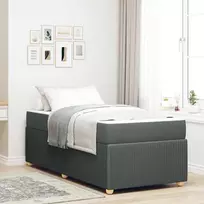 Lovos rėmas su čiužiniu Tamsiai pilka 80 x 200 cm audinys