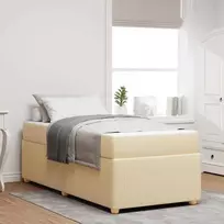 Lovos rėmas su čiužiniu Kreminė 80 x 200 cm audinys