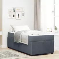 Lovos rėmas su čiužiniu Tamsiai pilka 80 x 200 cm audinys