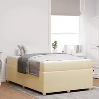 Lovos rėmas su čiužiniu Kreminė 120 x 200 cm audinys