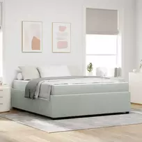 Lovos rėmas su čiužiniu Šviesiai pilka 180 x 200 cm audinys