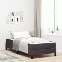 Kiemas lova su čiužiniu Tamsiai rudas 80 x 200 cm audinys