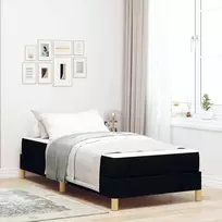 Kiemas lova su čiužiniu Juoda 80 x 200 cm audinys
