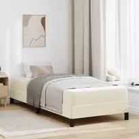 Lovos rėmas su čiužiniu Kreminė 90 x 190 cm audinys