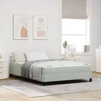 Kiemas lova su čiužiniu Šviesiai pilka 160 x 200 cm audinys