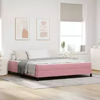 Kiemas lova su čiužiniu Rožinė 180 x 210 cm audinys