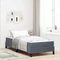 Kiemas lova su čiužiniu Tamsiai pilka 80 x 220 cm audinys