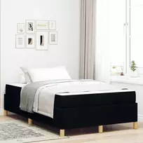 Lovos rėmas su čiužiniu Juoda 120 x 190 cm audinys