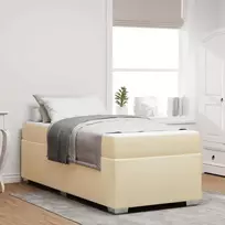 Lovos rėmas su čiužiniu Kreminė 80 x 200 cm audinys