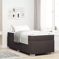 Lovos rėmas su čiužiniu Tamsiai rudas 90 x 200 cm audinys