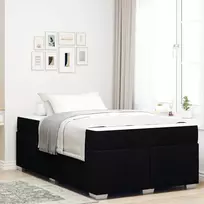 Lovos rėmas su čiužiniu Juoda 120 x 200 cm audinys