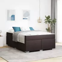 Lovos rėmas su čiužiniu Tamsiai rudas 140 x 200 cm audinys