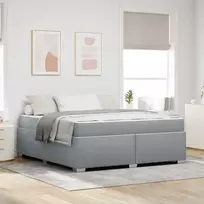 Lovos rėmas su čiužiniu Šviesiai pilka 180 x 200 cm audinys