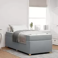 Lovos rėmas su čiužiniu Šviesiai pilka 80 x 200 cm audinys