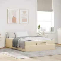 Lovos rėmas su čiužiniu 2 pcs Kreminė audinys