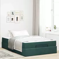 Lovos rėmas su čiužiniu 2 pcs Žalia Aksomas