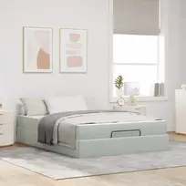 Lovos rėmas su čiužiniu 2 pcs Šviesiai pilka Aksomas