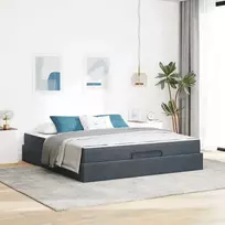 Lovos rėmas su čiužiniu 2 pcs Blanki pilka Aksomas