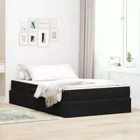 Lova su daiktų laikymo vieta ir čiužiniu Juoda 120 x 200 cm