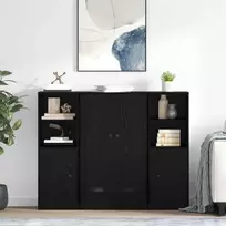 Aukštas spintelė 3 pcs Juodas ąžuolas Apdirbta mediena