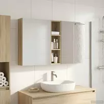 Vonios spintos komplektas su lentyna 3 pcs 120 x 14,5 x 70 cm