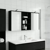 Vonios spintos komplektas su lentyna 3 pcs 126 x 16 x 62.5 cm