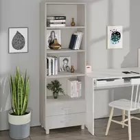 Komoda HAMAR, balta, 60x35x180cm, pušies medienos masyvas