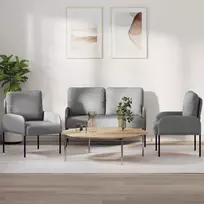 Sofų komplektai 3 pcs Šviesiai pilka 115 x 56 x 80 cm fanera
