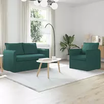 Sofos komplektas 2 pcs Tamsiai žalia 136 x 82 x 85 cm Audinys