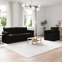 Sofos komplektas 2 pcs Juoda 196 x 82 x 85 cm Audinys
