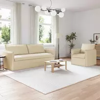 Sofos komplektas 2 pcs Kreminė 196 x 82 x 85 cm Audinys