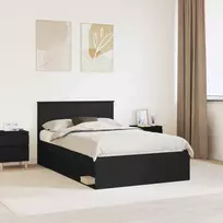 Lovos rėmas su galvūgalio Juoda 120 x 200 cm Apdirbta mediena