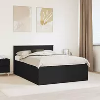 Lovos rėmas su galvūgalio Juoda 150 x 200 cm Apdirbta mediena