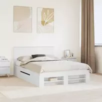 Lovos rėmas su galvūgalio Balta 150 x 200 cm Apdirbta mediena