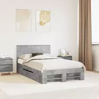 Lovos rėmas Betono pilka 120 x 200 cm Apdirbta mediena