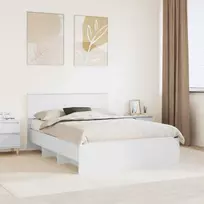Lovos rėmas su galvūgalio Balta 160 x 200 cm Apdirbta mediena