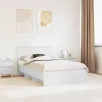 Lovos rėmas su galvūgalio Balta 120 x 123 cm Apdirbta mediena
