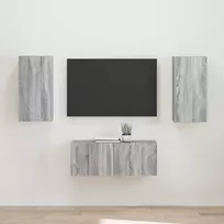 TV spintelių komplektas 2 pcs Pilkas Sonoma Apdirbta mediena