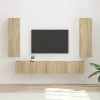 TV spintelių komplektas 3 pcs Sonoma ąžuolas Apdirbta mediena