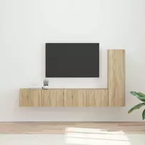 TV spintelių komplektas 3 pcs Sonoma ąžuolas Apdirbta mediena
