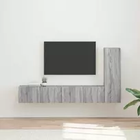 TV spintelių komplektas 3 pcs Pilkas Sonoma Apdirbta mediena