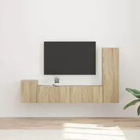 TV spintelių komplektas 4 pcs Sonoma ąžuolas Apdirbta mediena