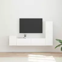 TV spintelių komplektas 4 pcs Aukštai blizganti balta