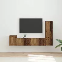 TV spintelių komplektas 4 pcs Senas medis Apdirbta mediena