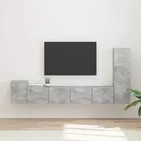 TV spintelių komplektas 3 pcs Betono pilka Apdirbta mediena