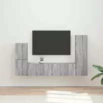 TV spintelių komplektas 4 pcs Pilkas Sonoma Apdirbta mediena