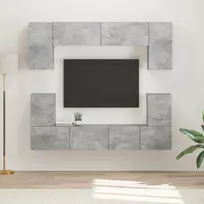TV spintelių komplektas 5 pcs Betono pilka Apdirbta mediena