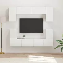 TV spintelių komplektas 5 pcs Aukštai blizganti balta