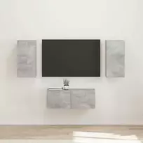 TV spintelių komplektas 6 pcs Betono pilka Apdirbta mediena