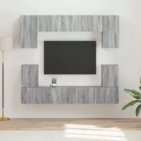 TV spintelių komplektas 5 pcs Pilkas Sonoma Apdirbta mediena